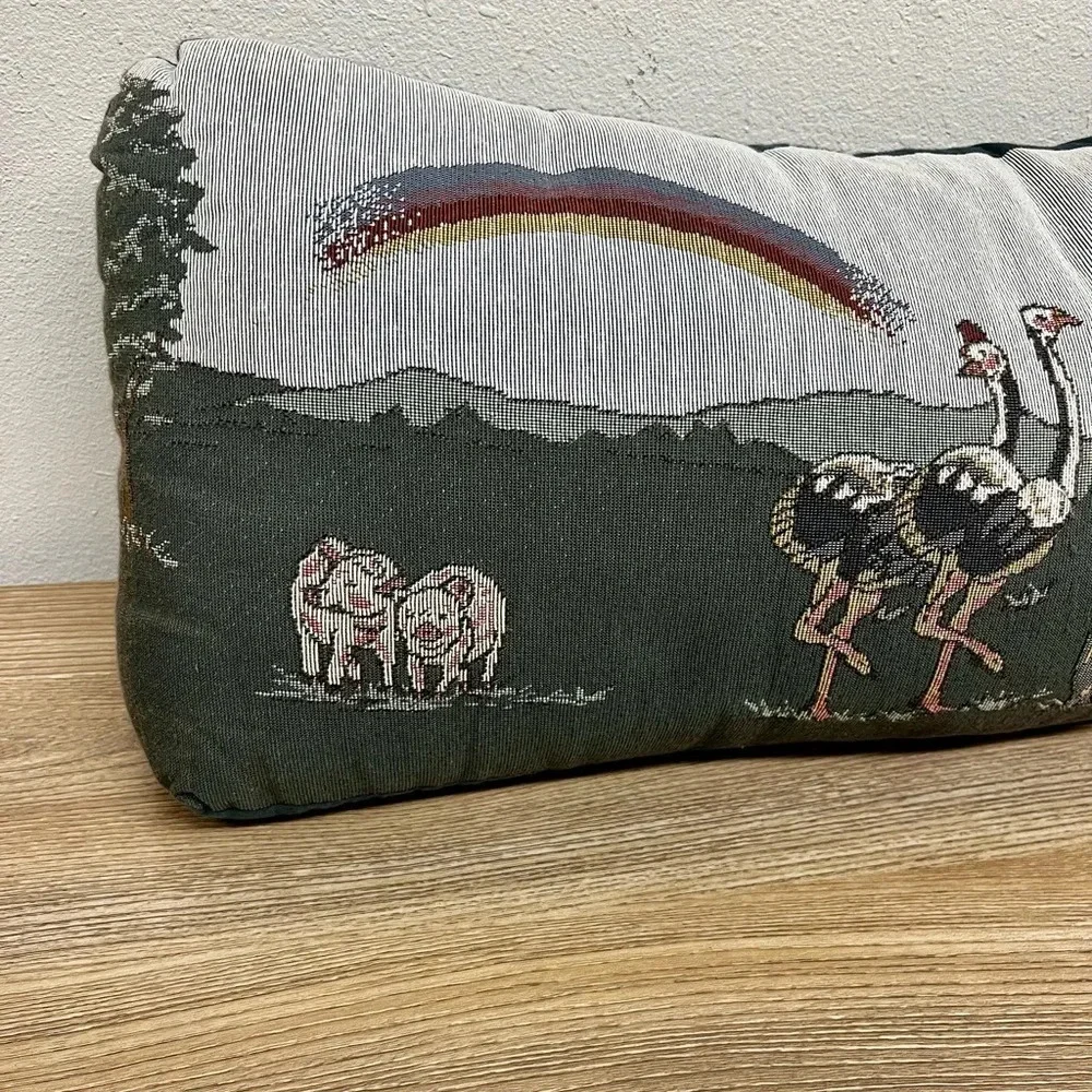 Vintage Noah's Ark Tapestry Bolster Body Pillow 30